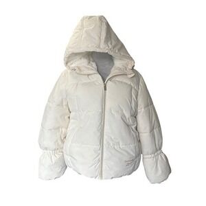 NWT Reebok Champagne Color Puffer Jacket Hooded‎ Faux Fur Inside Size XL